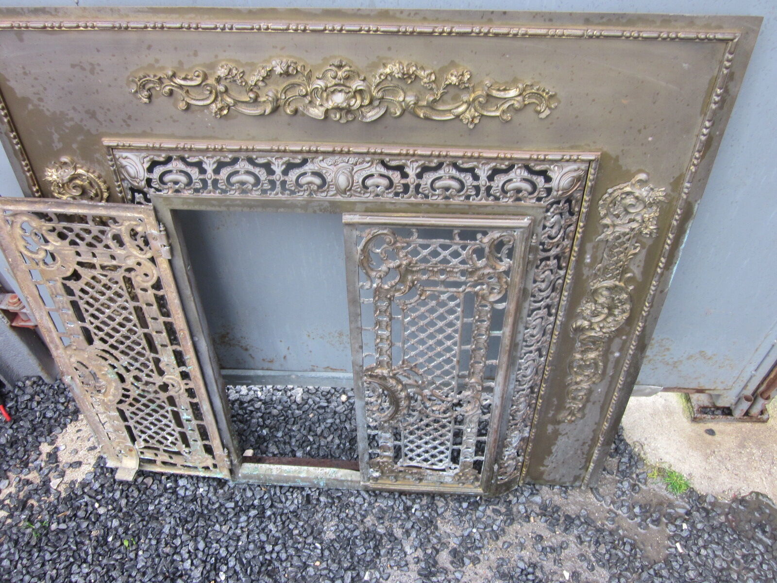 Front of the old fireplace all in bronze