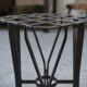 Wrought iron and woven metal stool, France, 1950s