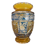 Art Deco polychrome crystal vase
