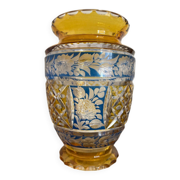 Vase en cristal polychrome art déco