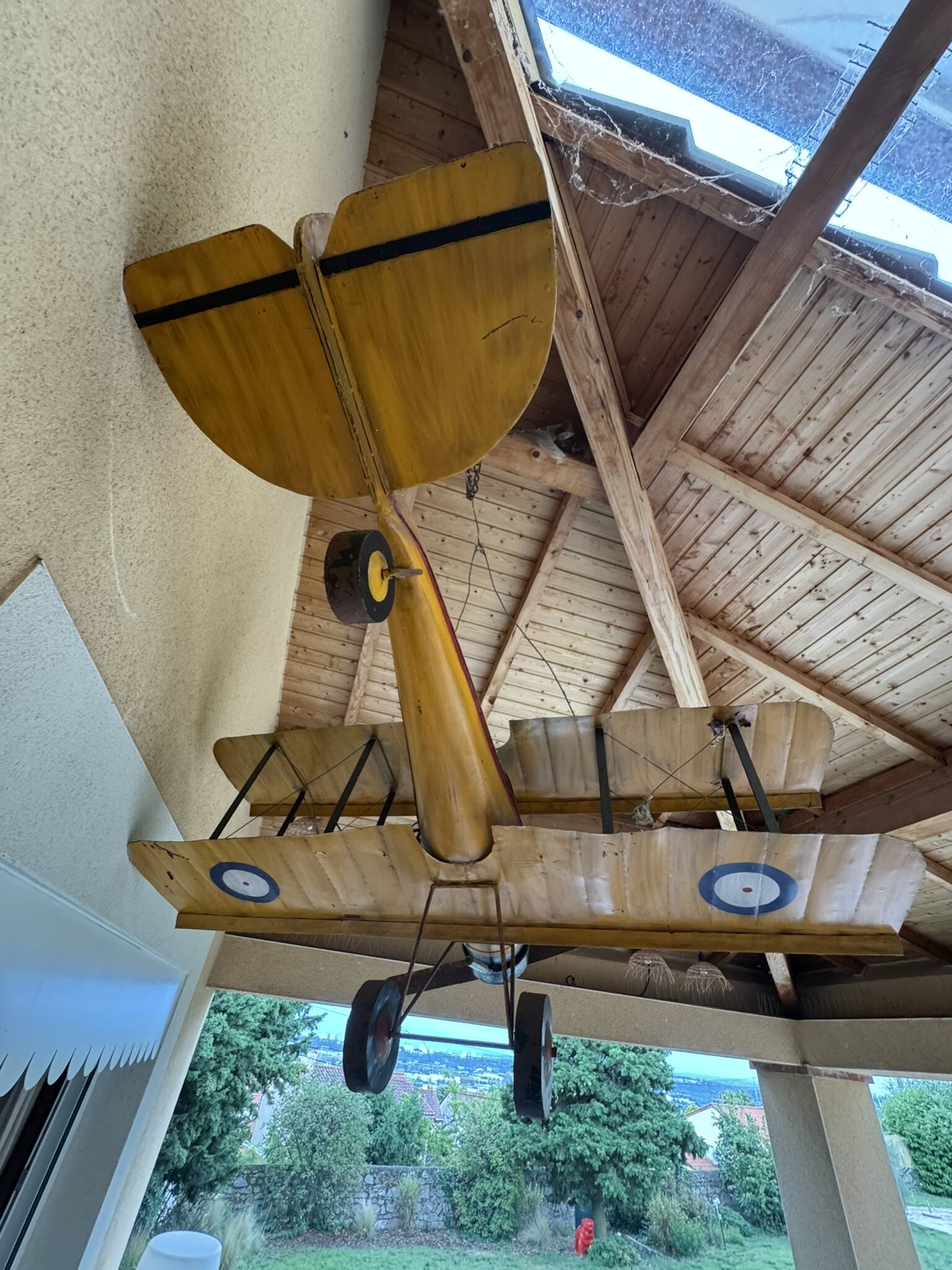 Extra Large Vintage Metal Airplane - K3215