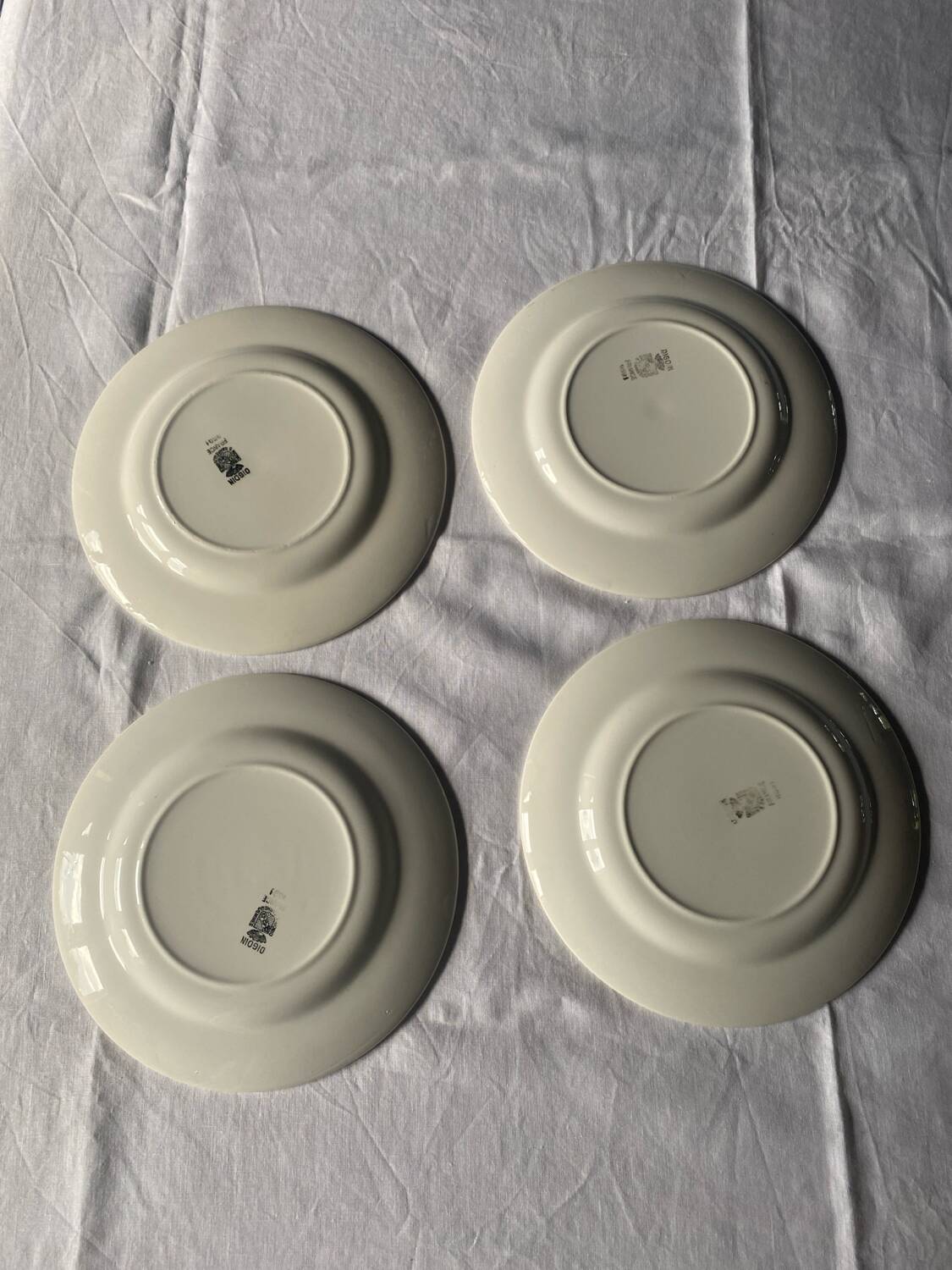 Set of 4 old Digoin flat plates