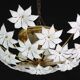 Wonderful Murano Ceiling Light White Flowers, 1970