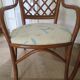 Vintage lot of 2 woven bamboo rattan armchairs - Curved wood - 1980s