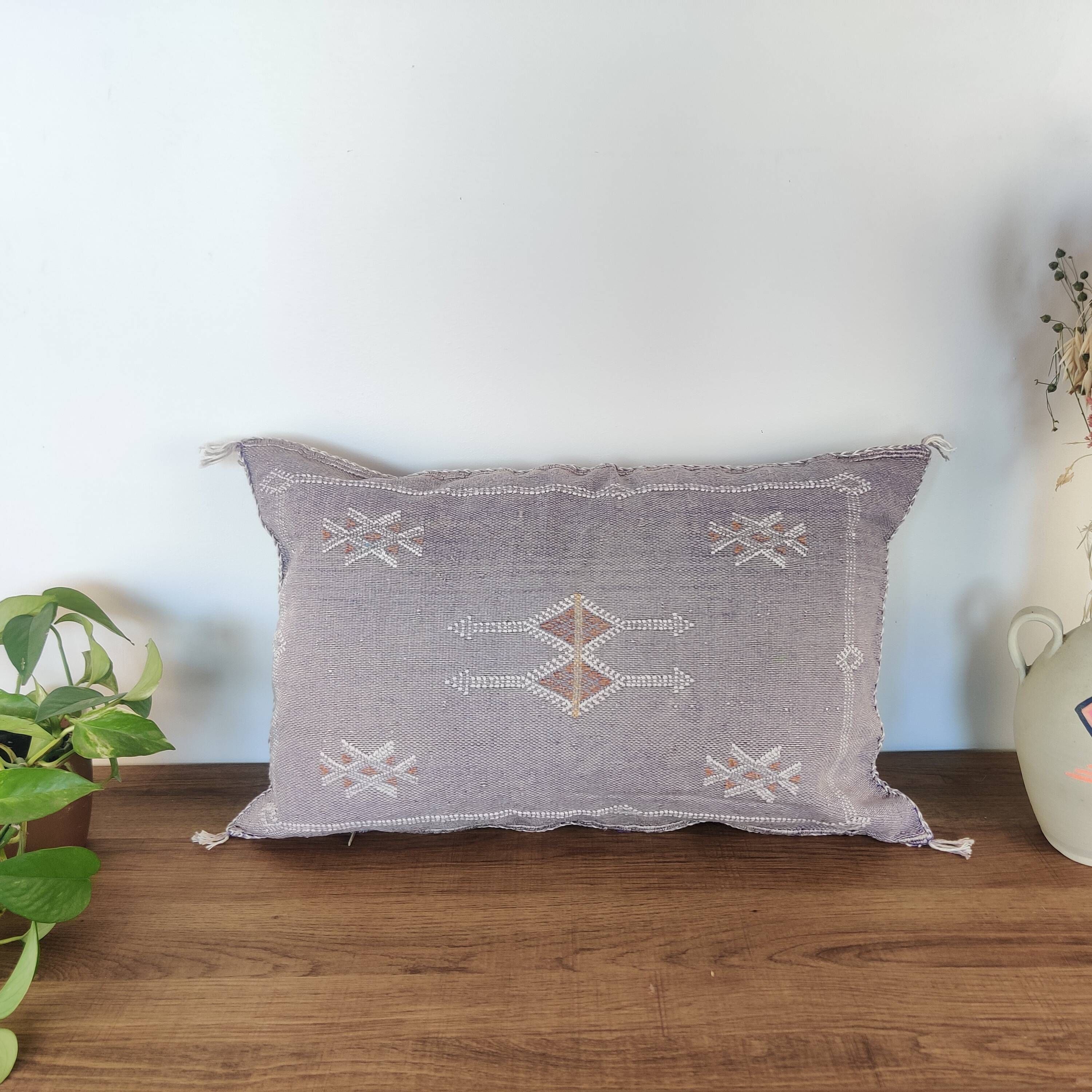 Vintage purple sabra Berber cushion