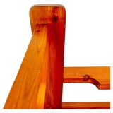 Mid Century Modern Vintage Wood and Red Velvet Armchairs, set of two, Italy 1970