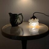 Pink tulip stroller in art deco glass