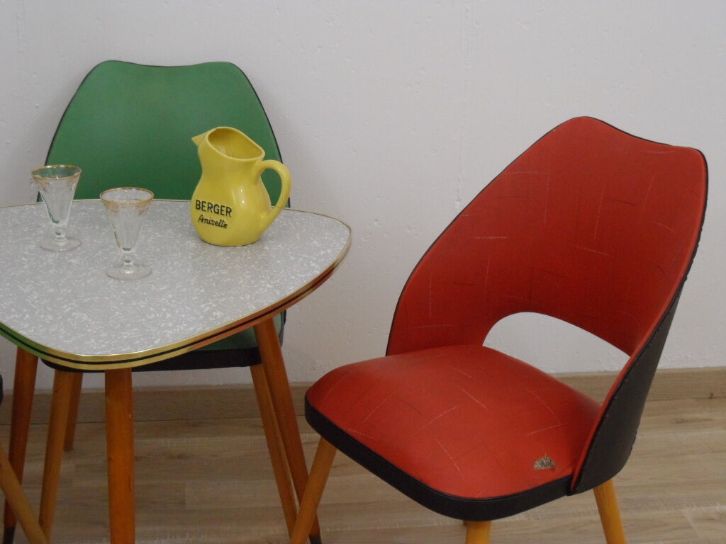 Set of 3 chairs barrel 1950