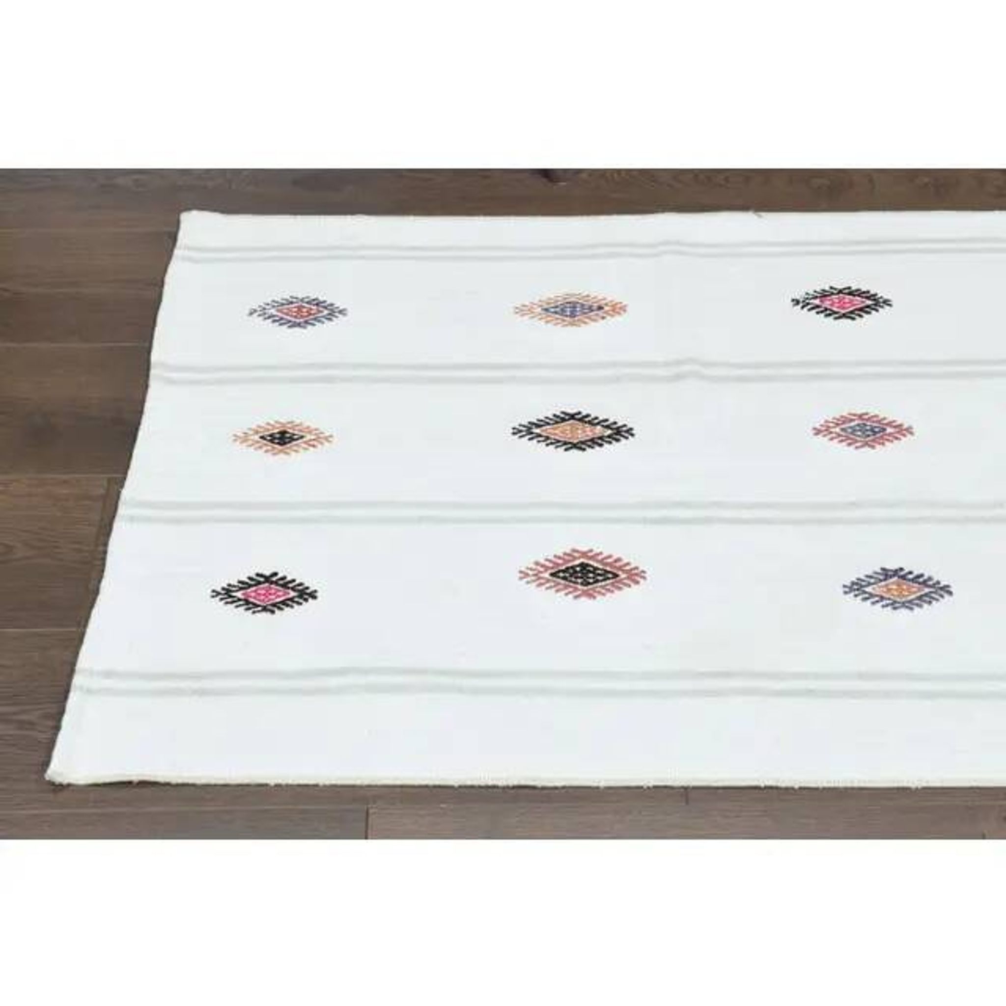 1970s Vintage Turkish Handmade Wool & Cotton Beige Runner Rug 76x228