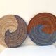 Duo of rattan trays for wall decoration