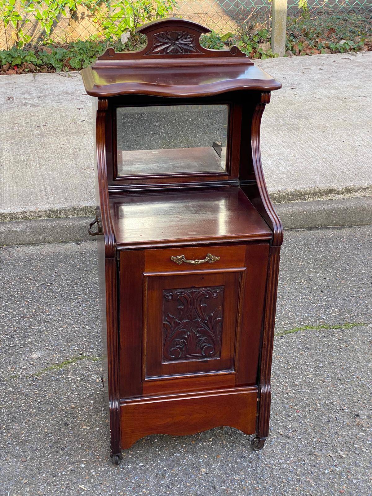 Wooden coal cabinet side table accent table