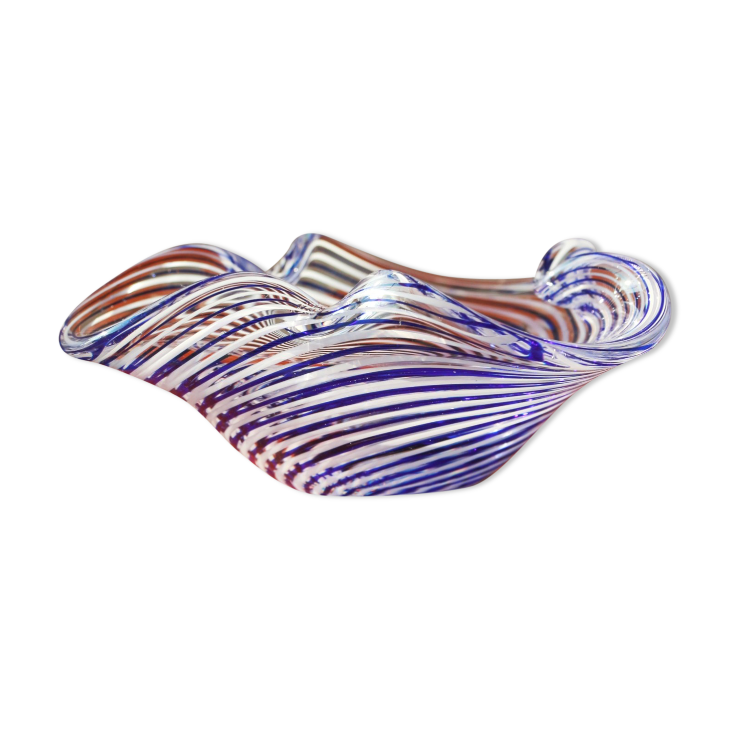Empty pocket - blue/white - murano glass