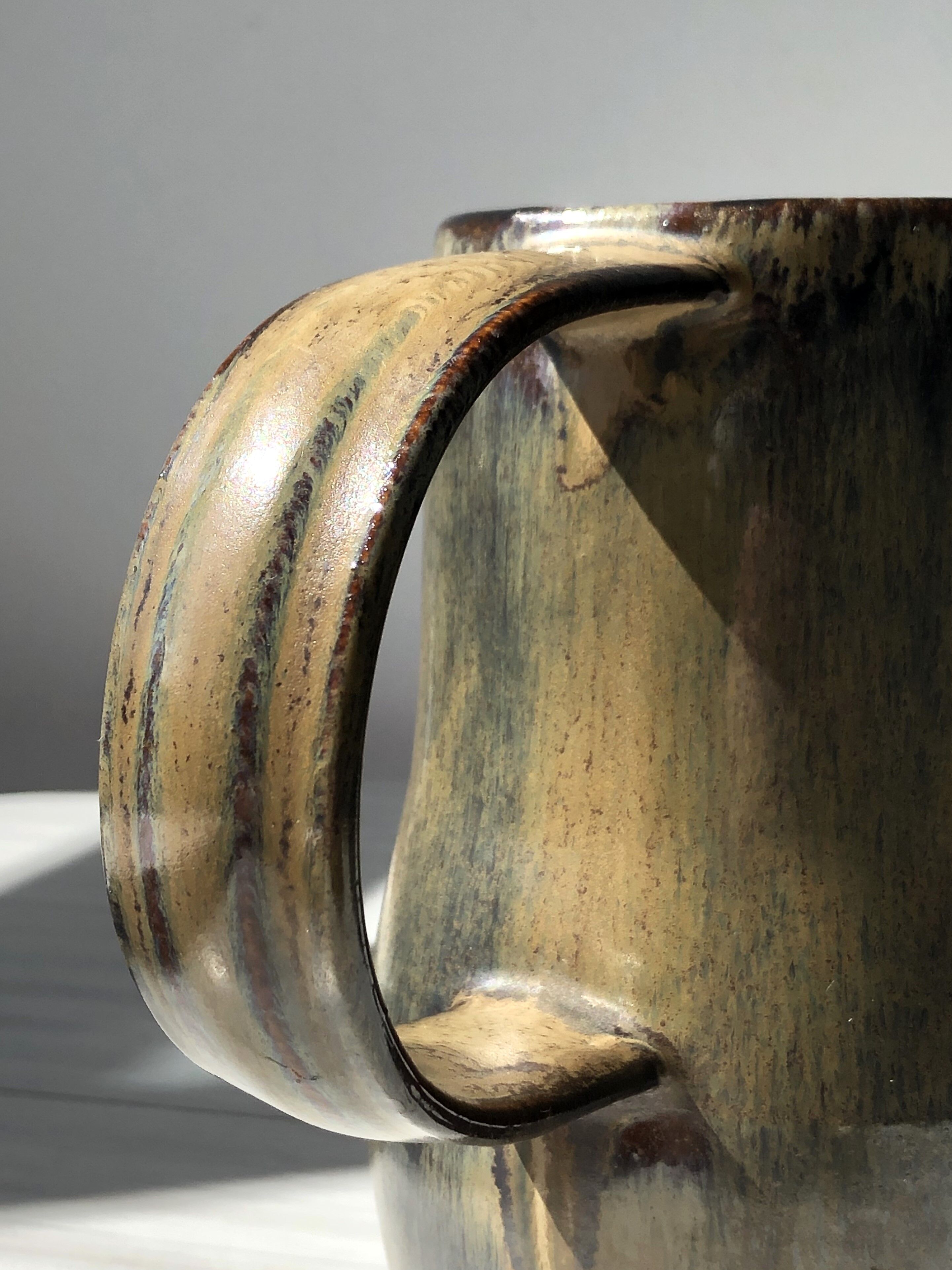 Ceramic spout decanter, brightly coloured and trendy