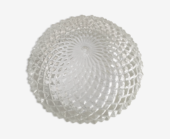 Ceiling lamp with molded glass globe