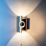 Brushed aluminum wall light, space age 70