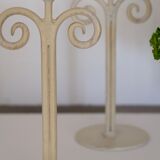 Set of 2 candle holders flower painted metal and glass