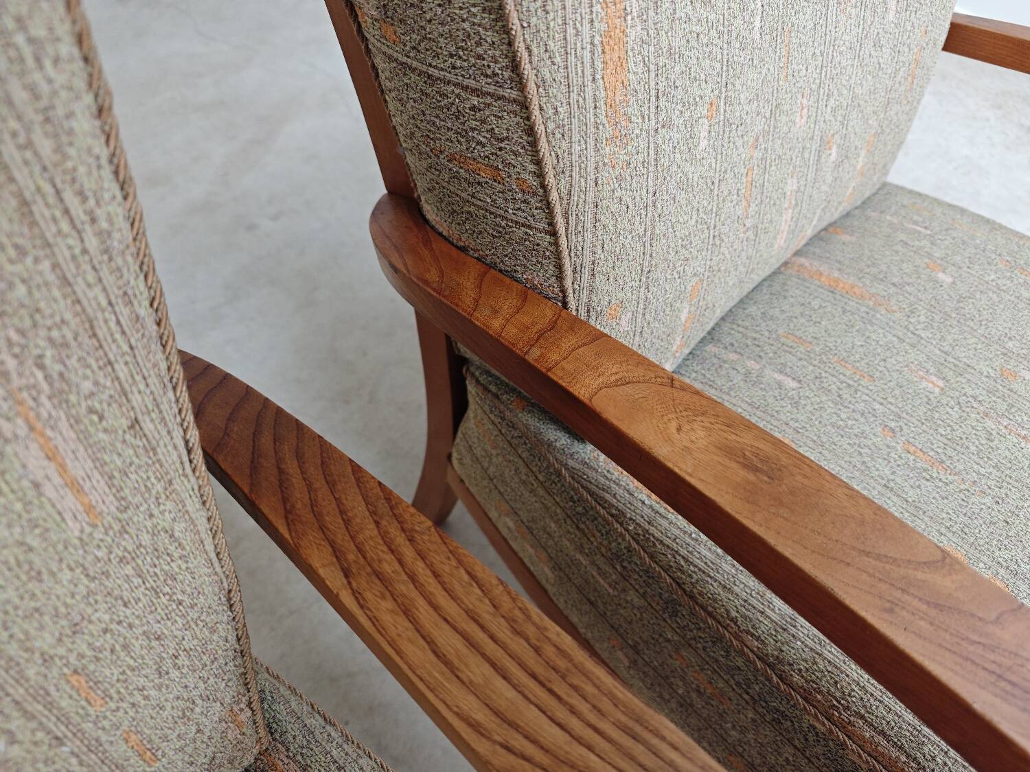 Pair of Krasna Jizba Art Deco solid wood armchairs