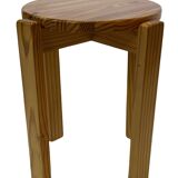 Mid century pinewood stool, minimalistic design 1960s