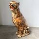 XL Italian ceramic leopard sculpture statue 1970