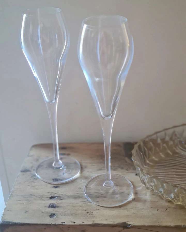 Crystal flute duo Luigi Bormioli