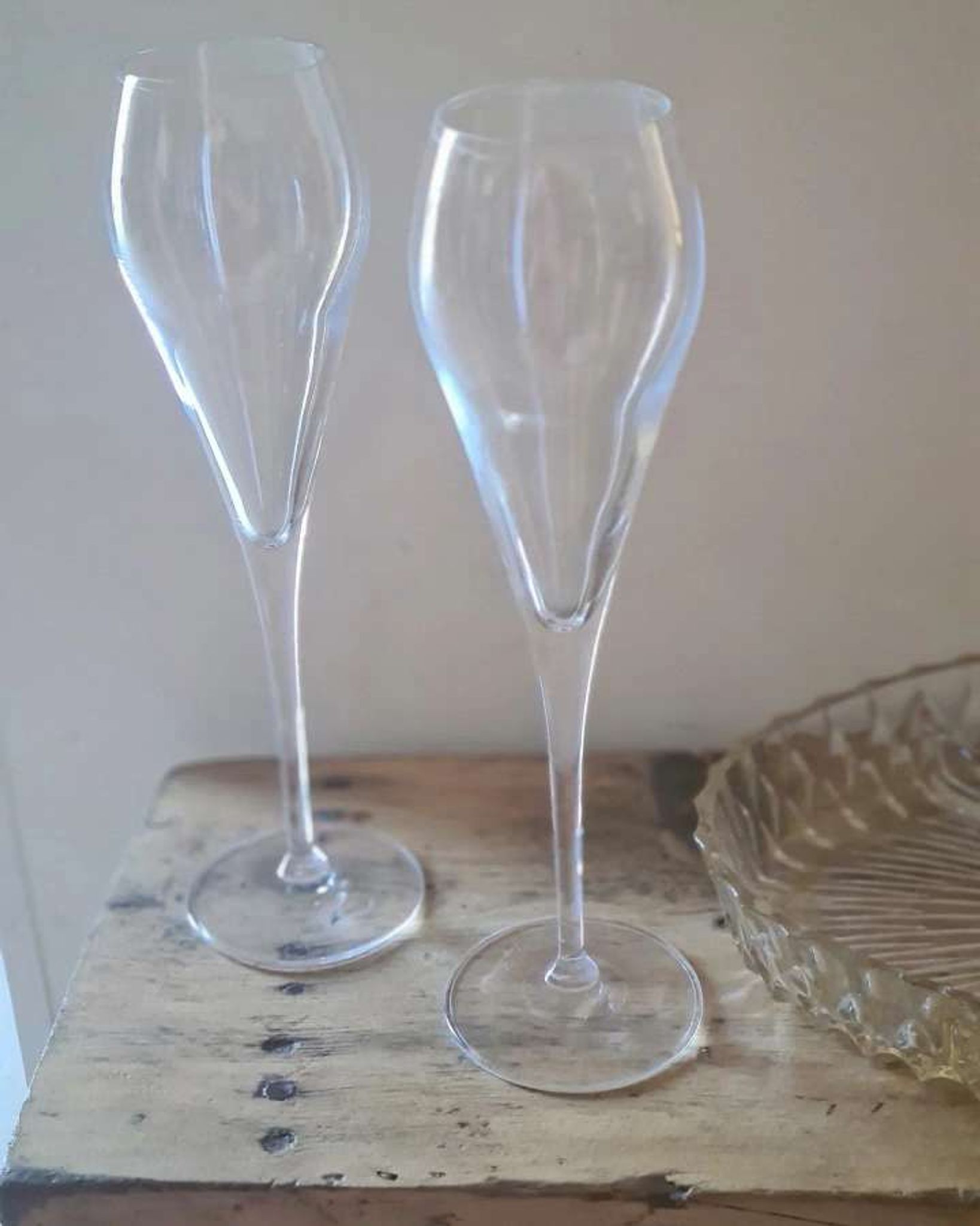 Crystal flute duo Luigi Bormioli