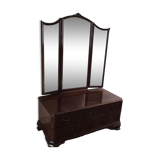 Heal's mahogany dressing table with triptych mirror