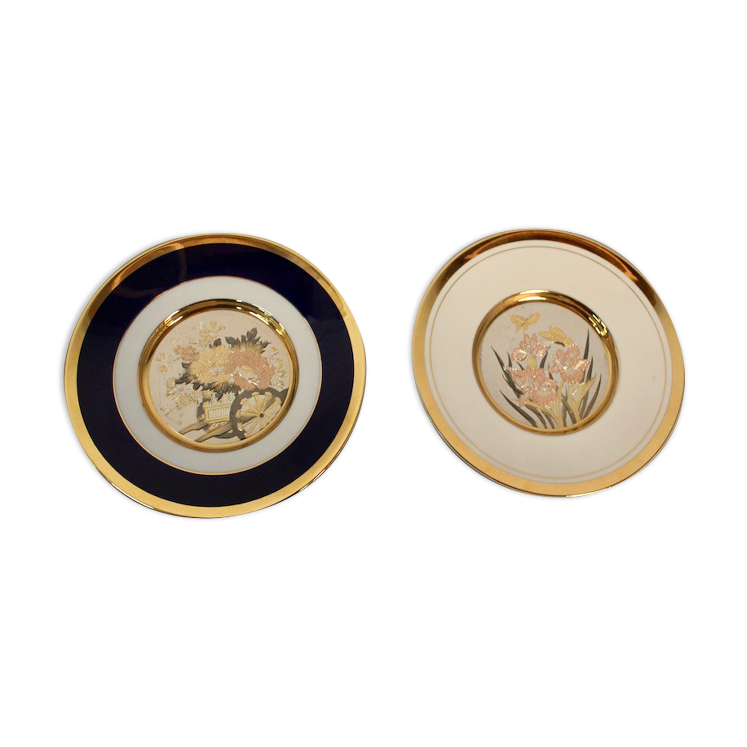 Paire d'assiettes "The art of Chokin"made in Japan