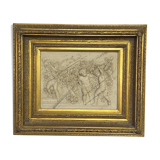 Marble high relief by François Duquesnoy "Putti, garlands and flowers" Paris, 1892