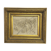 Marble high relief by François Duquesnoy "Putti, garlands and flowers" Paris, 1892
