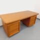 Large vintage double-sided executive desk in oak wood from the 70s