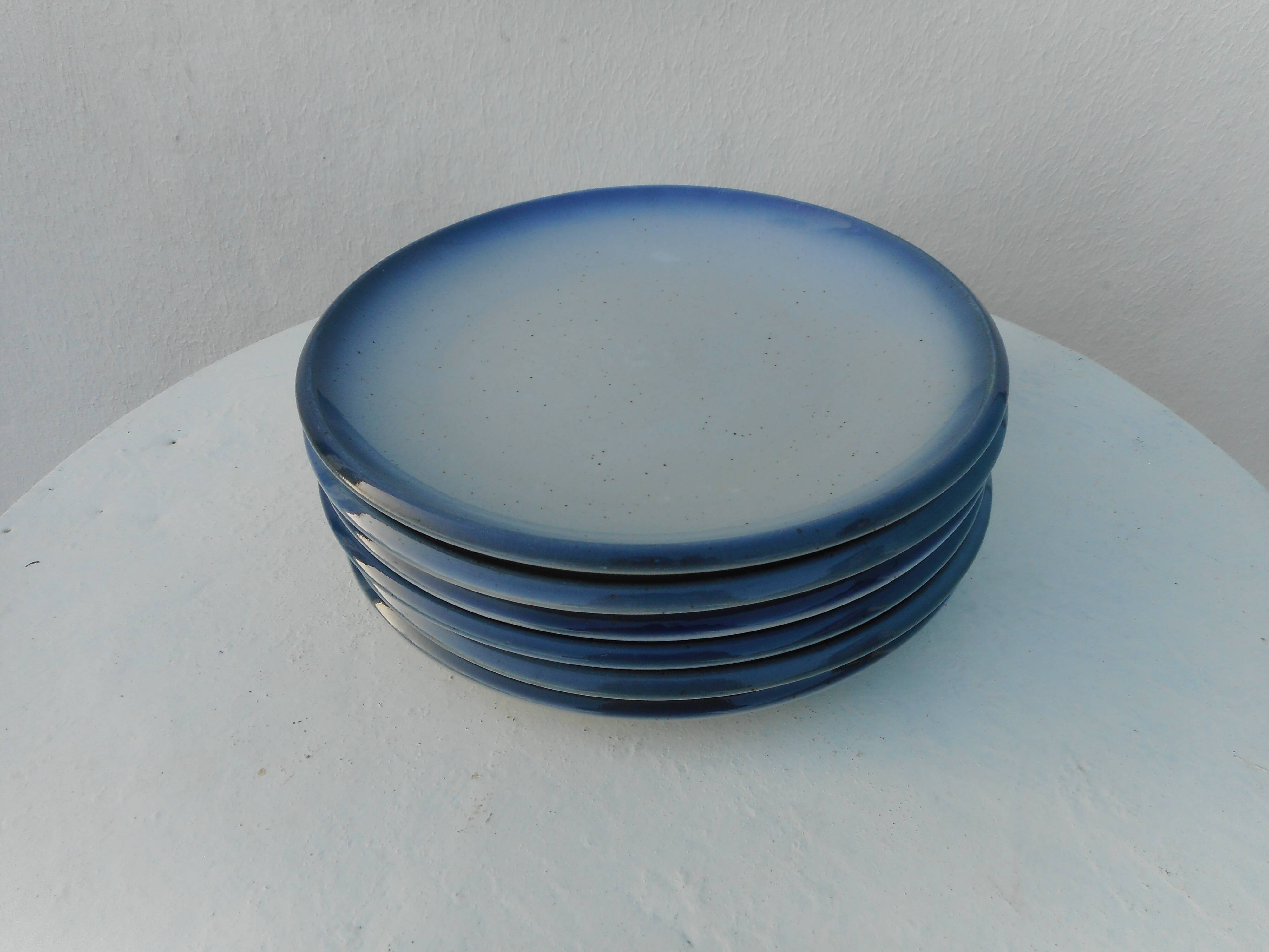 Lot de 6 assiettes plates en grès