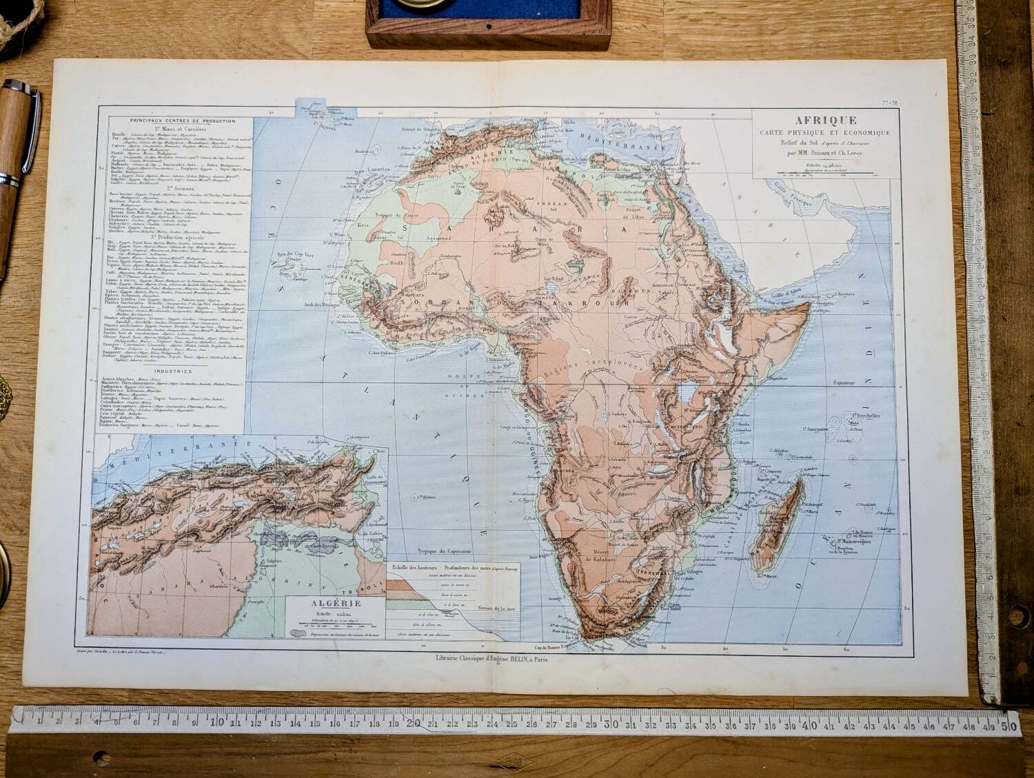 Africa, original map printed in 1892.