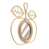 Apple mirror in rattan and vintage canning bohemian children  45x50cm