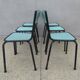 6 chaises en formica vert mint design vintage