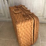 Vintage wicker suitcase