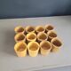 Set of 12 mustard ceramic cups