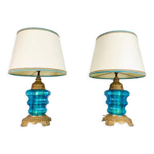 paire de lampes en verre