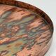 Round patinated copper platter, textured finish