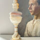 Pied de lampe en onyx