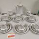 Coffee service for 6 people bavaria white and silver cup plate coffee maker milk pot sugar