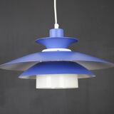 Blue design lamp by jeka metaltryk model stine - denmark 1970 - 100 % original