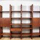A vintage mid-century teak Gianfranco Frattini style bookcase room divider