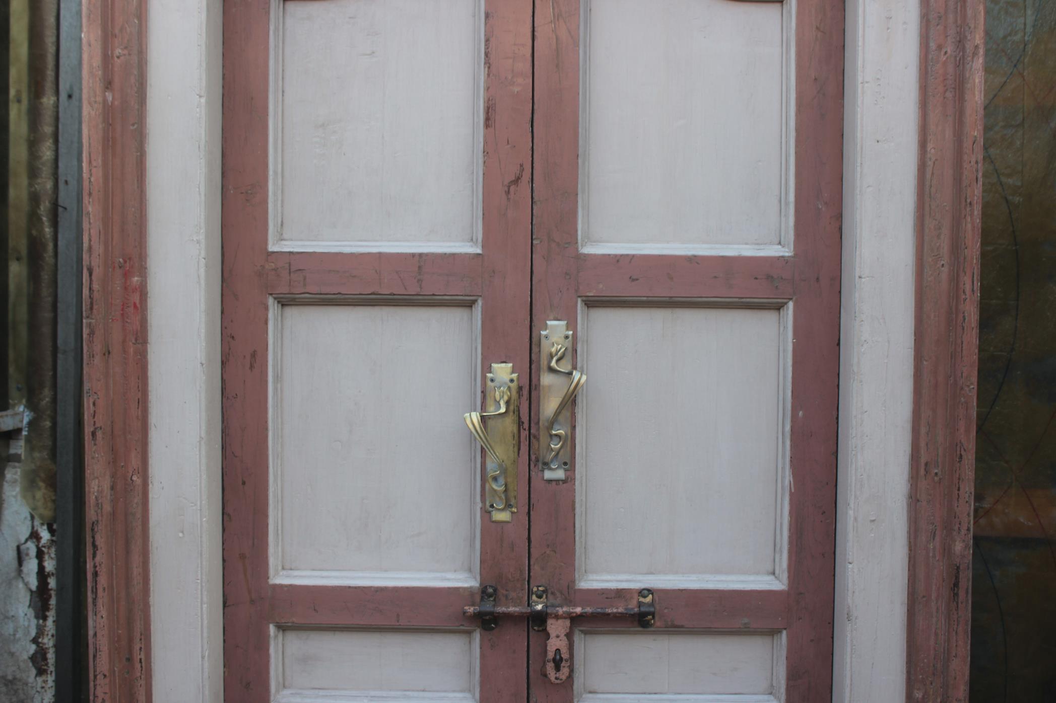 Indian door in old teak