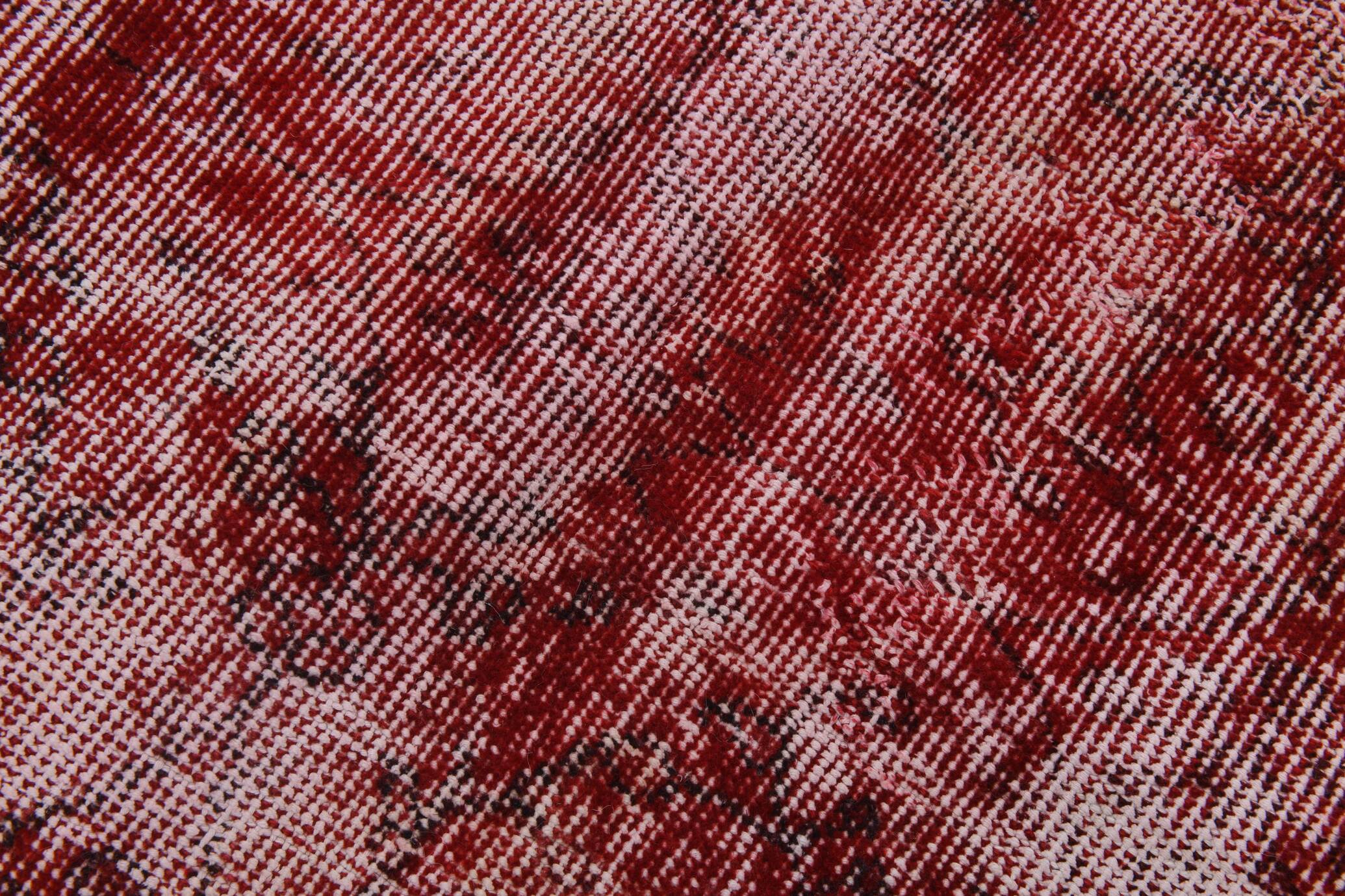 7x10 Rug For Living Room Wine Red Turkish Vintage Rug, 213x311Cm