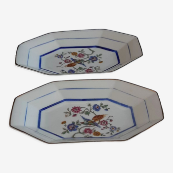 Set of 2 octagonal dishes