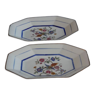 Set of 2 octagonal dishes