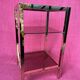 Vintage 1970 coffee table square gold bright square tube 3 platters