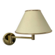 Vintage adjustable wall lamp, brass and beige fabric, France 1970