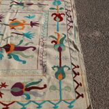 White blue multicoloured kilim suzani rug – 240x170 cm