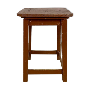 Ancien tabouret massif en bois